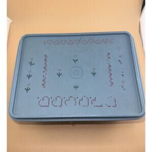 VINTAGE ~ TUPPERWARE ~ CRAFT BOX WITH REMOVABLE TRAY-hearts/ Blue